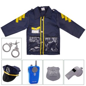 Mamido Mamido Dětský policejní kostým s dlouhým rukávem a vysílačkou