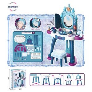 Mamido Mamido Dětský kosmetický stolek s kouzelným inteligentním zrcadlem modrý