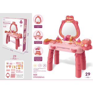 Mamido Mamido Dětský kosmetický stolek s příslušenstvím 29ks světly