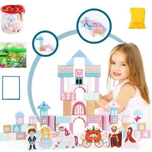 mamido Dřevěné kostky princezna na zámku