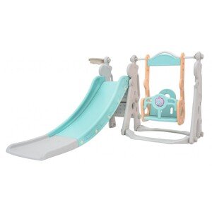 mamido Dětská houpačka skluzavka basketbalový koš 3v1 žirafa