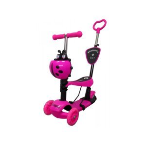 mamido Koloběžka odrážedlo H3 R-Sport 5v1 se svítícími koly růžové