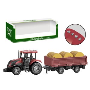 Mamido Mamido Traktor s vlečkou a balíky sena 1805-7AT červený XL