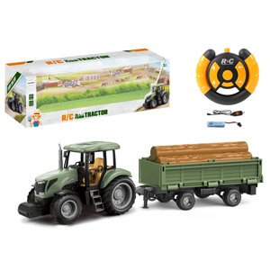 Mamido Mamido Traktor na dálkové ovládání Farmer 2,4 GHz s přívěsem a efekty