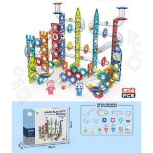 Mamido Mamido Magnetická stavebnice kuličková dráha 214 dílů XL