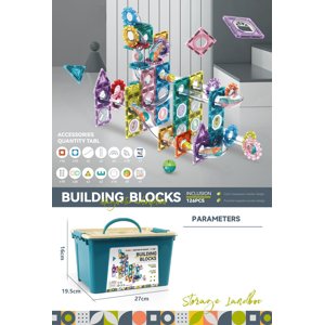 Mamido Mamido Barevné magnetická stavebnice kuličková dráha 126 dílků