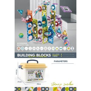 Mamido Mamido Barevná magnetická stavebnice s kuličkovou dráhou 172 dílků