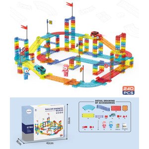 Mamido Mamido Magnetické kostky 240 dílů Závodní dráha XXL
