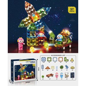 Mamido Mamido Magnetická svítící stavebnice 57 dílů Diamond Surface