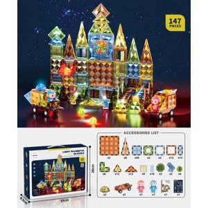 Mamido Mamido Magnetická svítící stavebnice 147 dílů Crystal Max