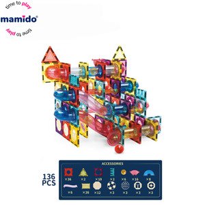Mamido Mamido Magnetická stavebnice 136 dílků DIY kuličková dráha