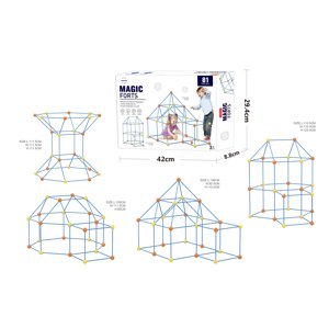 Mamido Mamido Magic forts Konstrukční stavebnice velké slámky a spojky 81 dílů