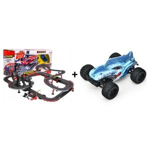 Mamido Mamido Výhodná sada Autodráha Gigant 1420cm + RC Monster Truck 1:16 s rychlostí 35 km/h