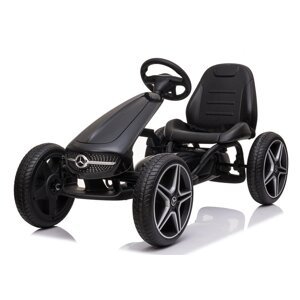 Mamido Mamido Dětská šlapací motokára Mercedes XMX610 černá | ECO kůže | Polohovatelné sedadlo