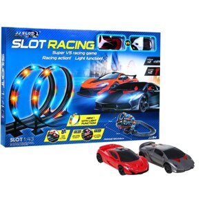 mamido Podsvícená závodní autodráha pro 2 hráče Počítadlo kol 612cm - Použito