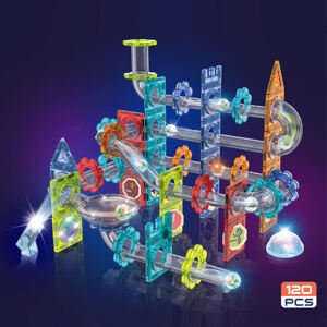 Mamido Mamido Magnetická svítící stavebnice kuličková dráha 120 dílů POUŽITO