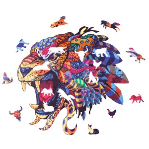 WOODBESTS WOODBESTS Dřevěné puzzle šavlozubý tygr 315 dílů