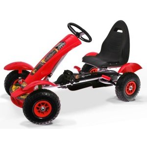 mamido Dětská šlapací motokára s nafukovacími koly červená