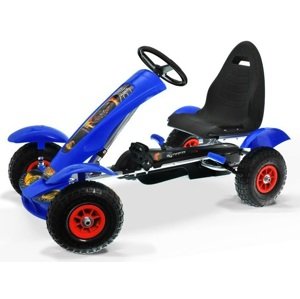 mamido Dětská šlapací motokára s nafukovacími koly modrá