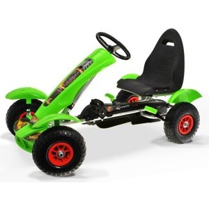 mamido Dětská šlapací motokára s nafukovacími koly zelená