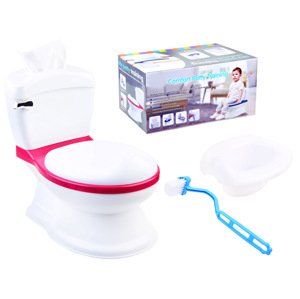 mamido Dětský nočník se zvuky a vybavením bílo-růžový