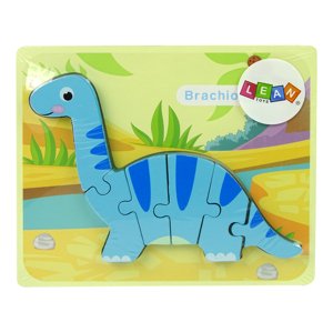 mamido Dřevěné puzzle pro nejmenší dinosaurus modré