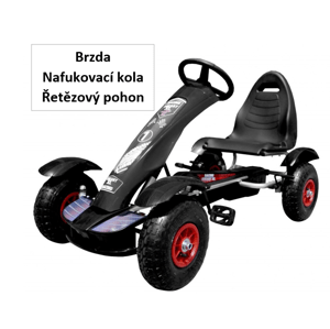 mamido Dětská šlapací motokára formule 01 černá