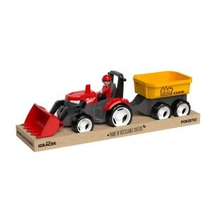 Efko ECO MultiGO Červený traktor Zetor s radlicí, vlek, Igráček