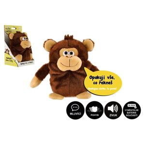 Teddies Opička Tonička opakující věty plyš 18cm na baterie se zvukem