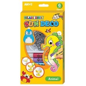 Barvy na sklo sada 6 barev 10,5 ml + 6 sklíček ZVÍŘÁTKA