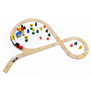 Vlaková dráha set dřevo 48ks