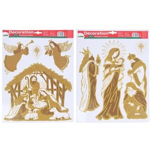 Dekorace okenní 41x29 cm Betlém VÁNOCE