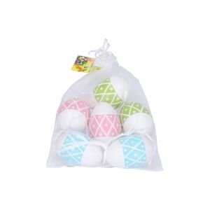 Vajíčko dekorační plastové barevné 4x6 cm, 6 ks