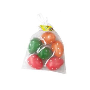 Vajíčko dekorační plastové barevné 4x6 cm, 6 ks