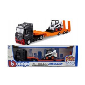 Bburago 1:43 Kamion Construction MB Actros Gigaspace / Bobcat Loader