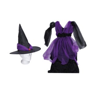 Set karneval - čarodějnice fialová