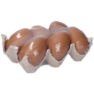 Vajíčko dekorační plastové hnědé 6 cm, 6ks