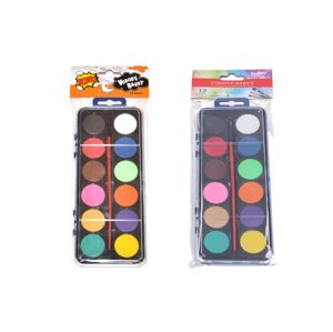 Vodové barvy 12 barev se štětcem