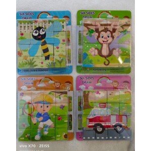 Kostky obrázkové dřevěné 12x12 cm