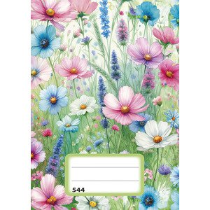 Sešit (544) A5 linkovaný, 40l, Květiny