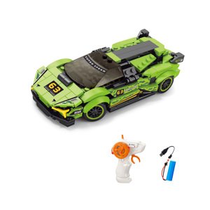 Stavebnice Auto zelené RC na dálkové ovládání 17 cm 275 dílků