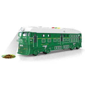 Vlak na setrvačník s efekty a projekcí zelený 33 cm