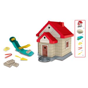 Kinetický písek sada na stavbu s cihliček Dům 750g