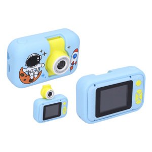 Dětský digitální fotoaparát výklopný objektiv silikonové pouzdro - foto 40Mpx, video Full HD