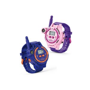 Hodinky a vysílačka walkie-talkie set fialové 2 ks