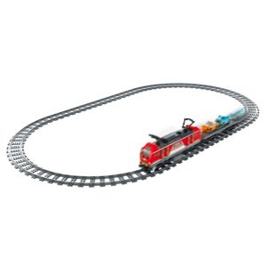 iM.Master Stavebnice vlak červený s auty 53,6x12x6 cm