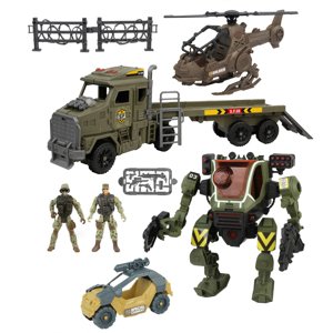 Robot mecha s efekty set s tahačem a helikoptérou 60 cm