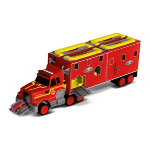 Hasičská stanice kamion s efekty 61x18,5x26 cm