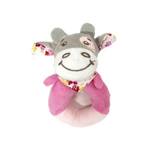 Chrastítko plyš kroužek kráva 13cm
