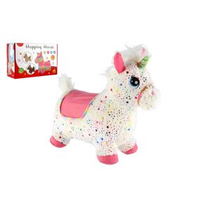 Hopsadlo jednorožec plyš bílý s hvězdičkami